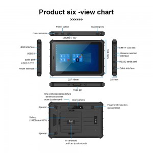 IP67 Rugged Windows 10 Tablet Pc With Barcode Generator