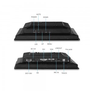 12. inch industrial monitor display with rugged ip65 embedded touch industrial monitor